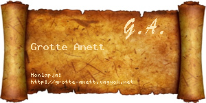 Grotte Anett névjegykártya